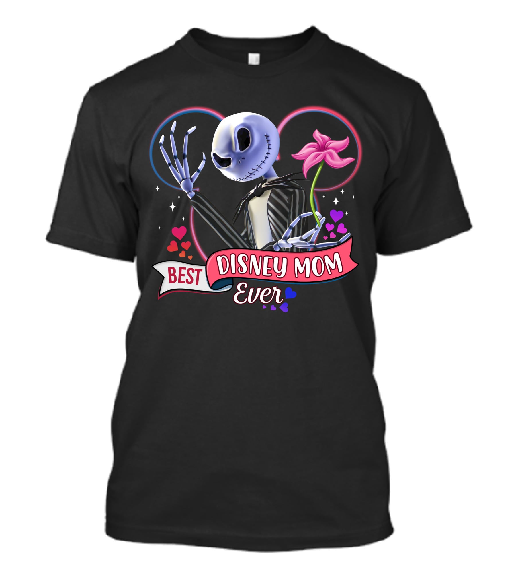 Best Disney Mom Ever Jack Skellington Heart Flower T-Shirt
