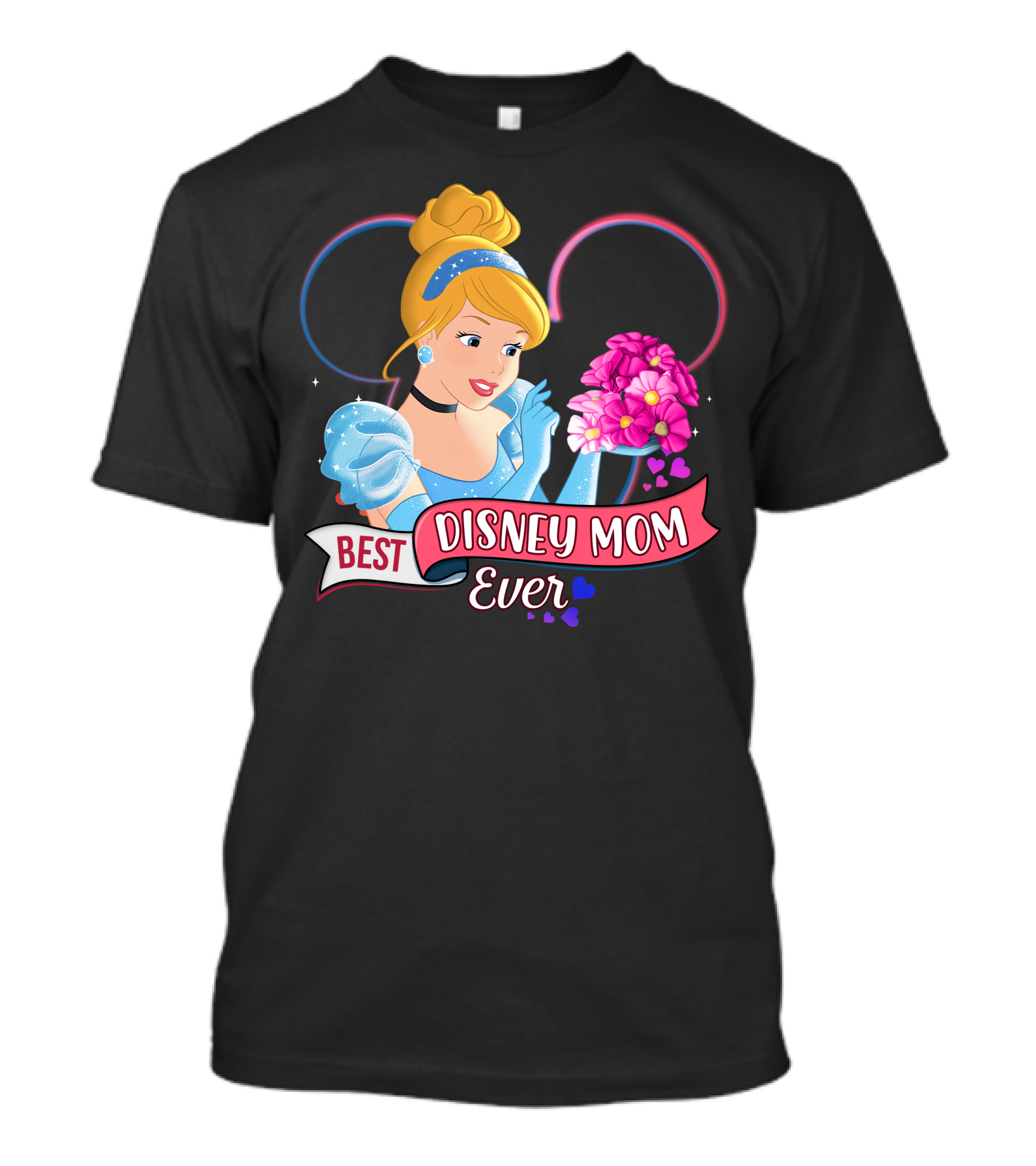 Best Disney Mom Ever Cinderella Flowers Hearts T-Shirt