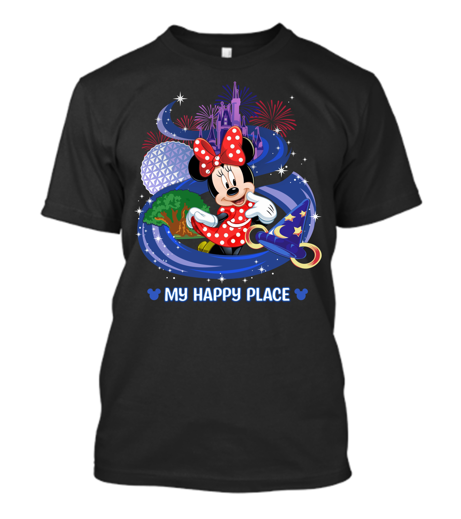 My Happy Place Minnie Mouse Fireworks Disney Theme Park Magic T-Shirt