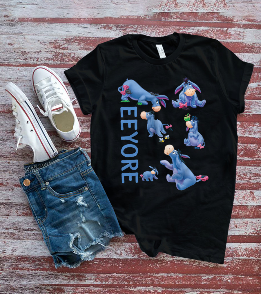 Eeyore Poses From Winnie The Pooh With T-Shirt