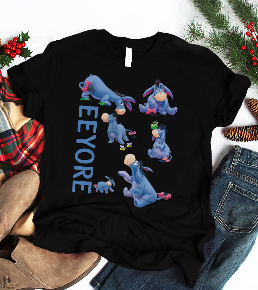 Eeyore Poses From Winnie The Pooh With T-Shirt
