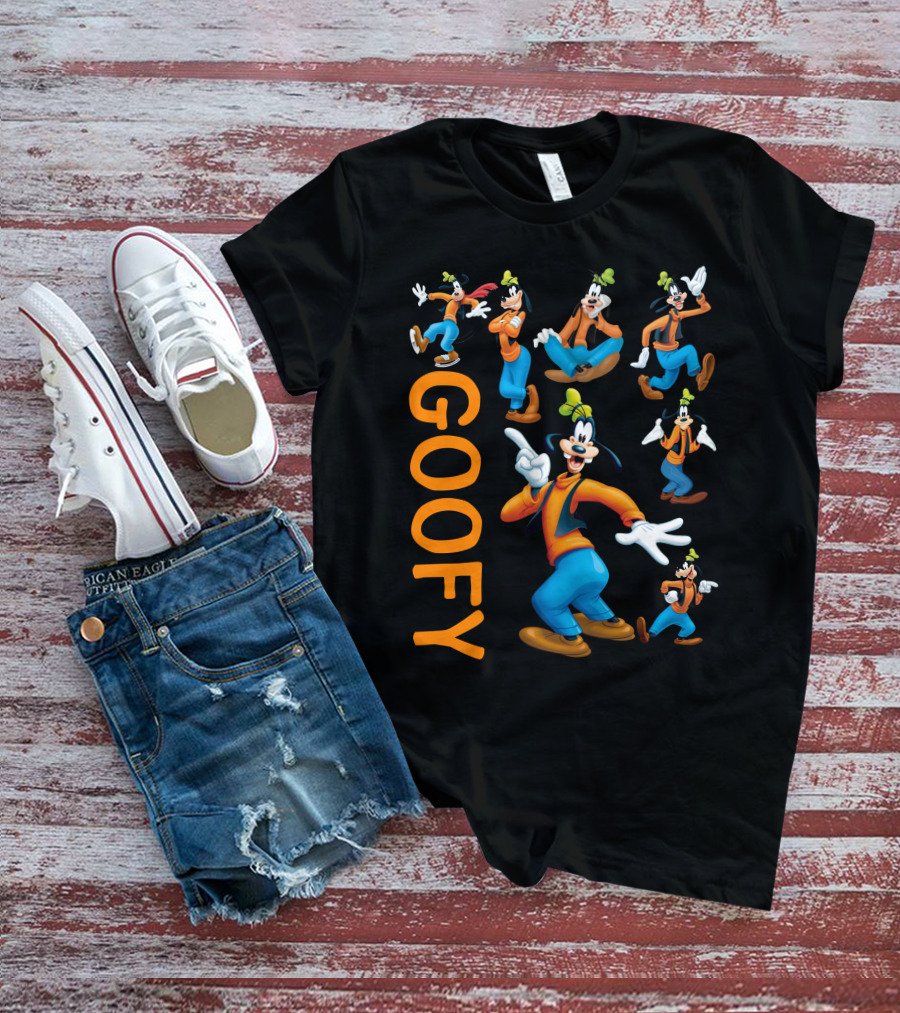 Goofy Vibrant Comic Character In Multiple Poses T-Shirt