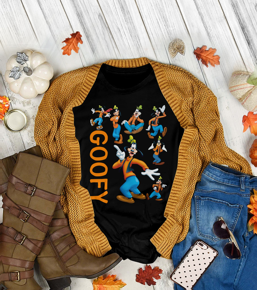 Goofy Vibrant Comic Character In Multiple Poses T-Shirt