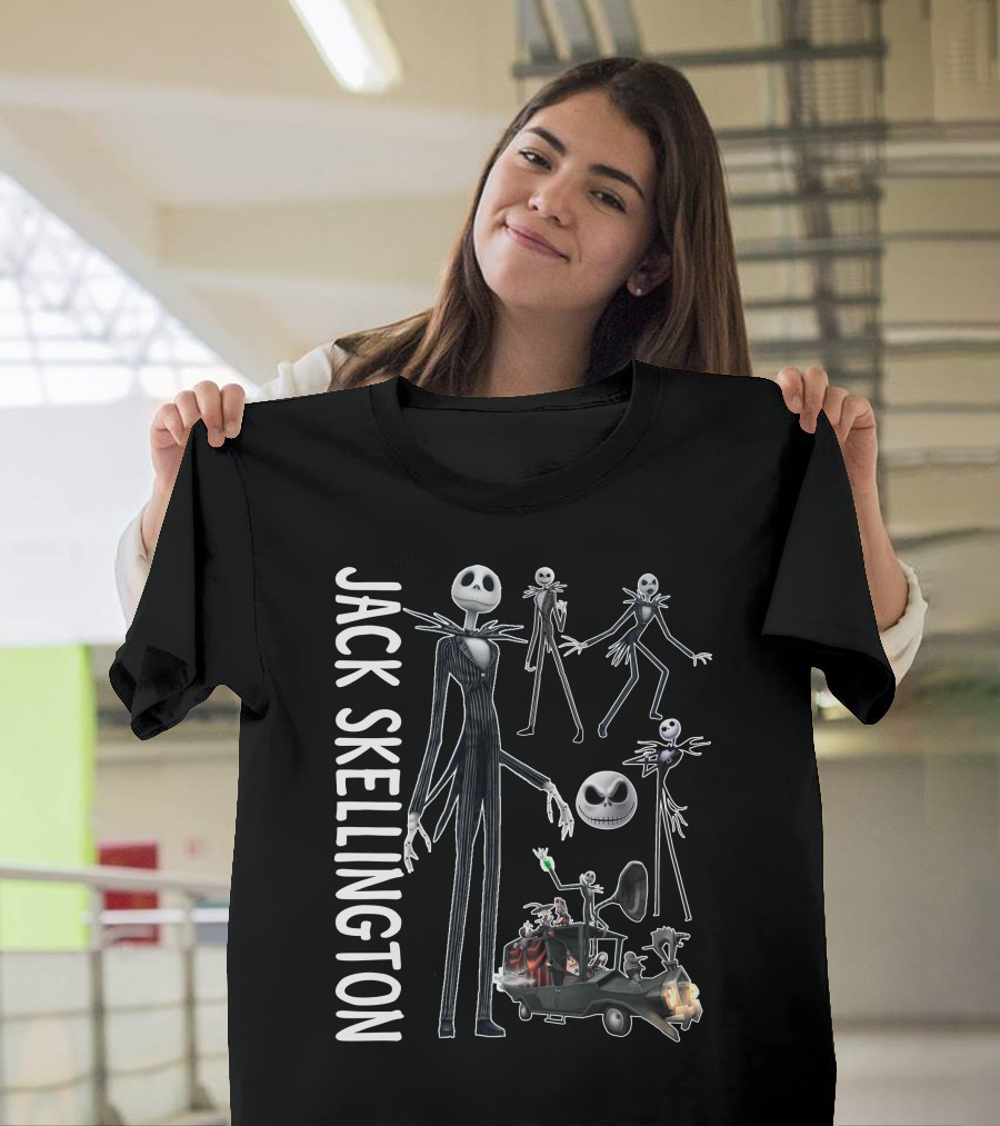 Jack Skellington Characters And Car Scene T-Shirt