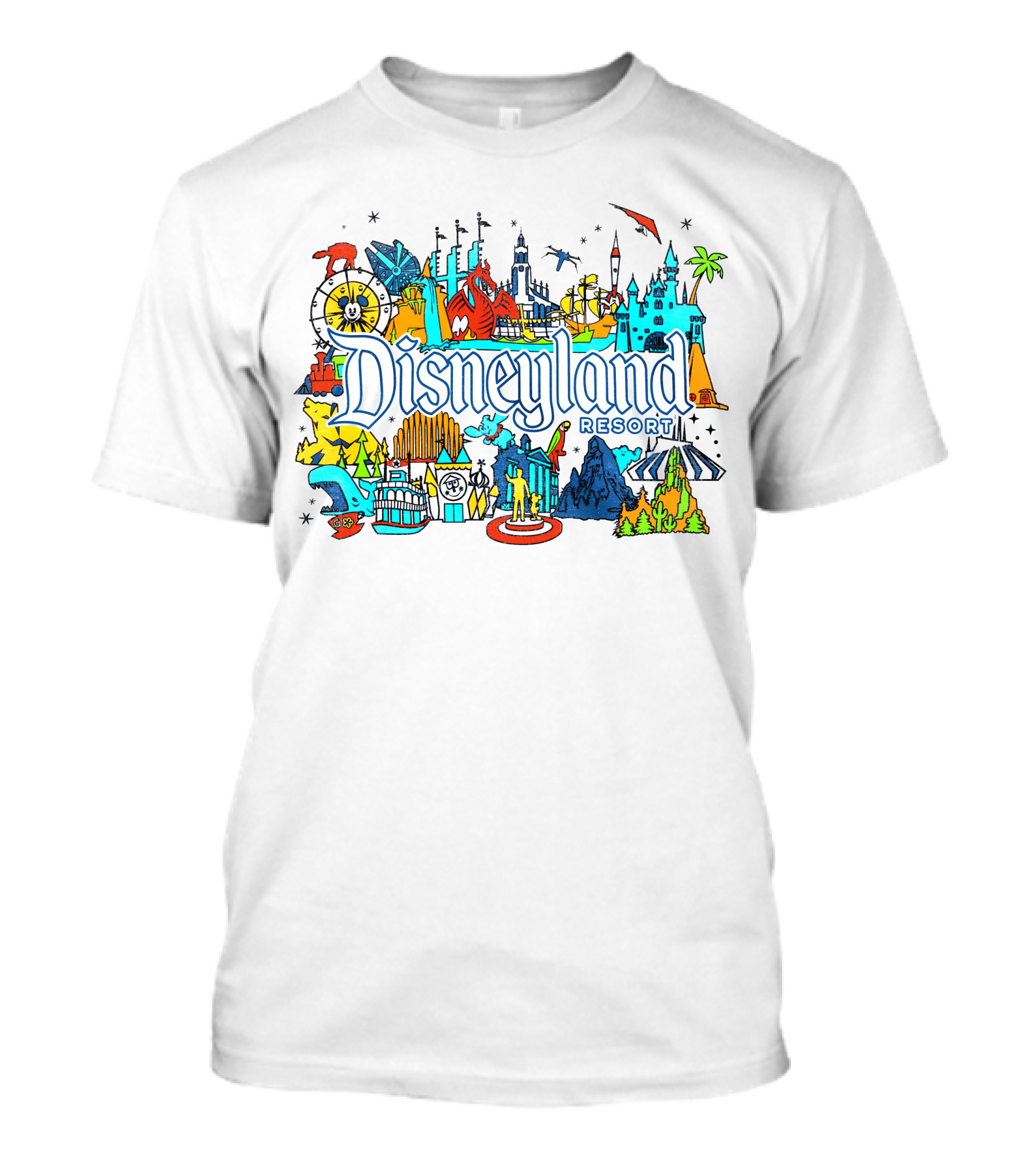 Disneyland Resort Iconic Attractions And Landmarks T-Shirt