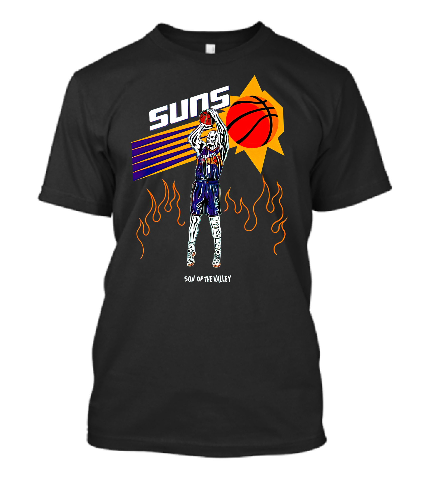 Suns Son Of The Valley Basketball Flames T-Shirt
