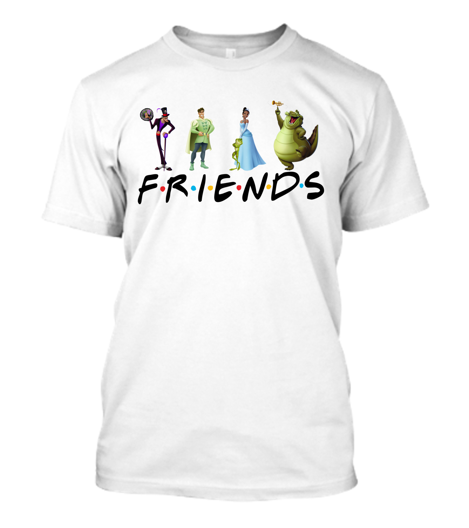 Friends Tv Show Style Princess And The Frog Characters T-Shirt