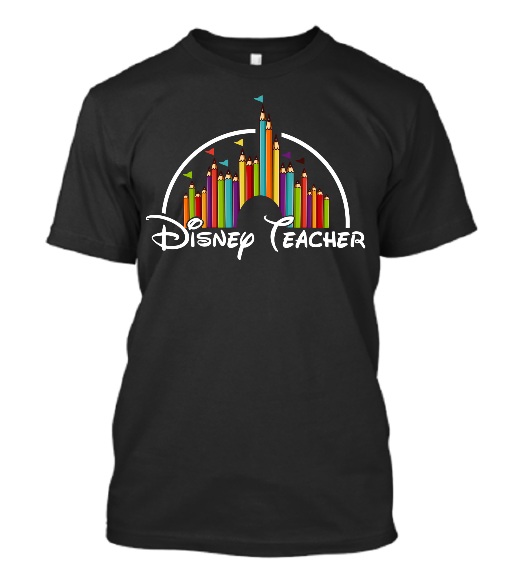 Disney Teacher Castle Pencils Style T-Shirt