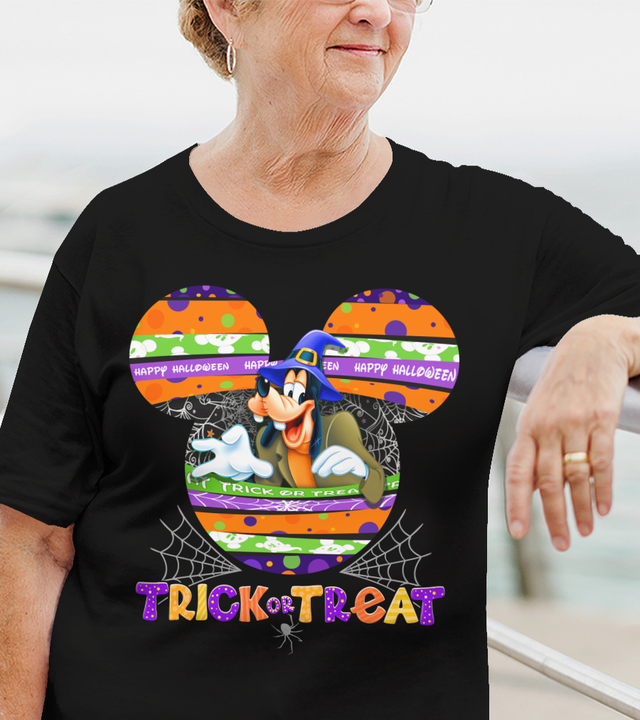 Happy Halloween Goofy Trick Or Treat Mickey Ears T-Shirt