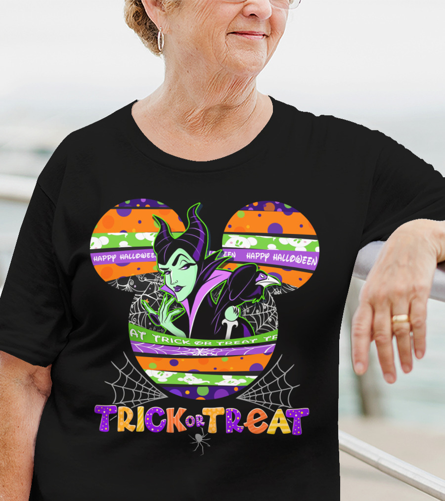 Maleficent Trick Or Treat Halloween Mickey Mouse T-Shirt