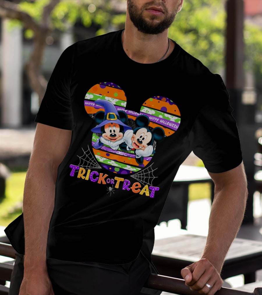 Trick Or Treat Happy Halloween Mickey And Minnie T-Shirt