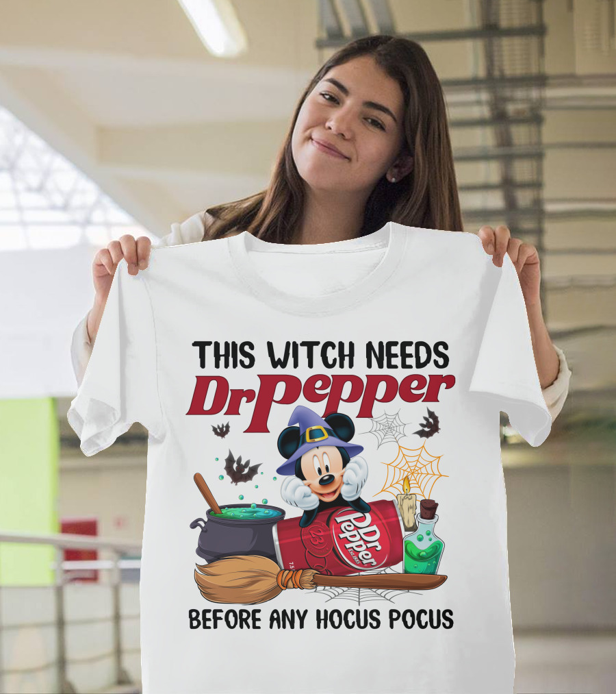 This Witch Needs Dr Pepper Mickey Mouse Hocus Pocus Magic T-Shirt