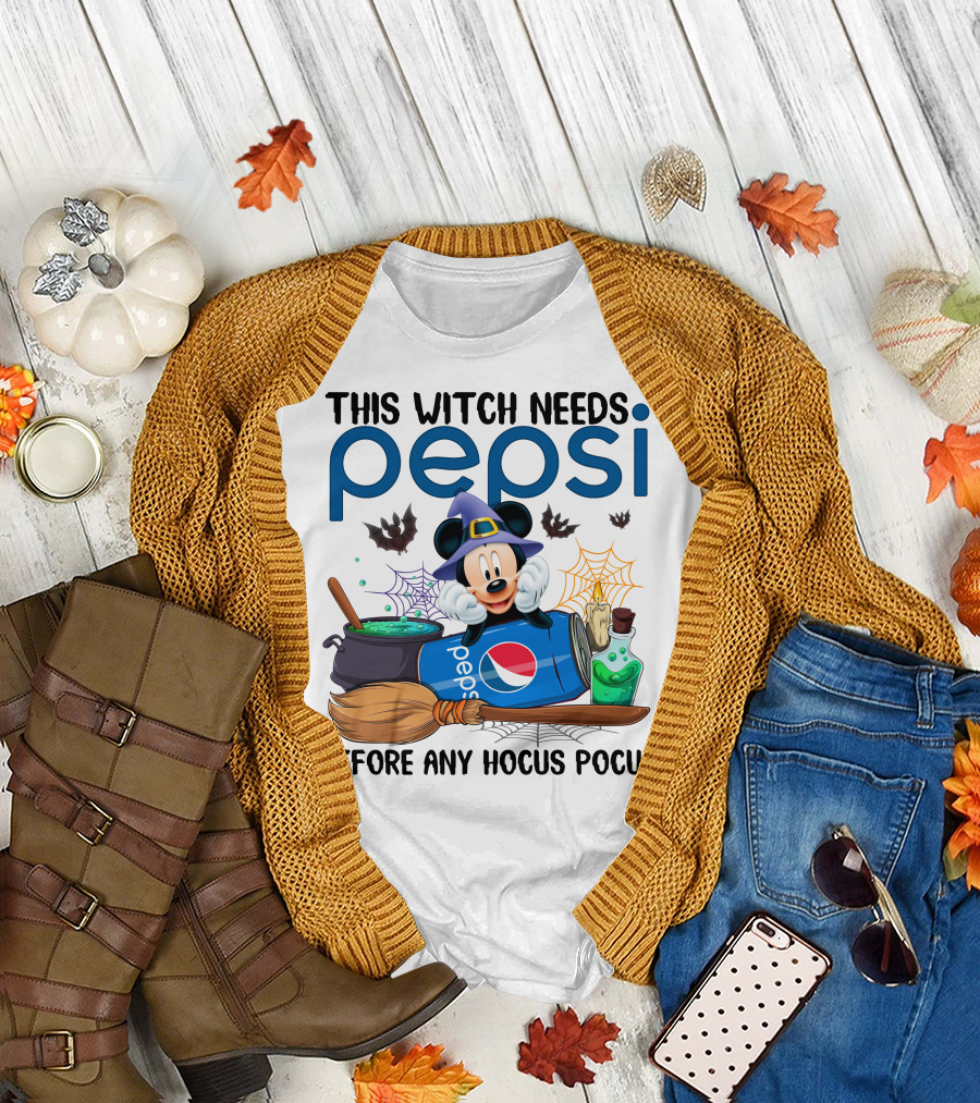 This Witch Needs Pepsi With Mickey Before Any Hocus Pocus T-Shirt