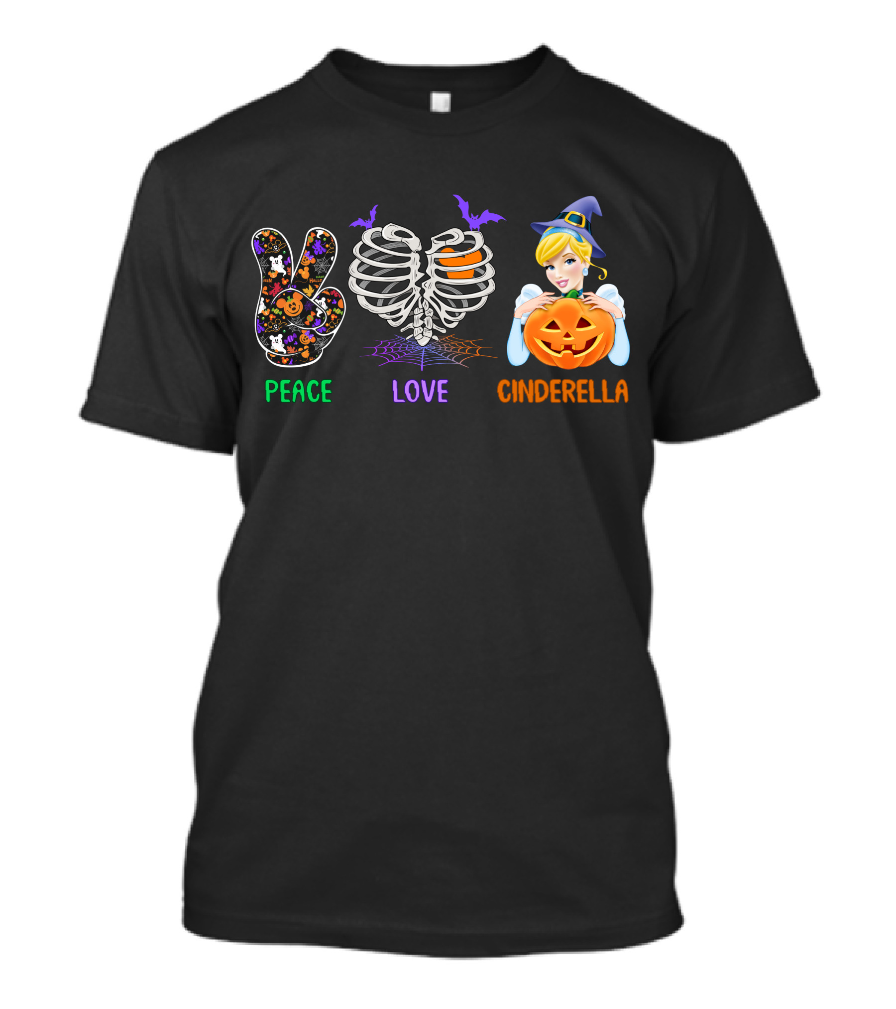 Peace Love Cinderella Halloween Pumpkin T-Shirt