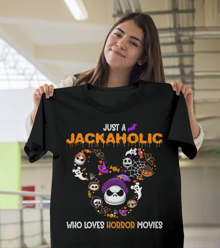 Just A Jackaholic Who Loves Horror Movies T-Shirt
