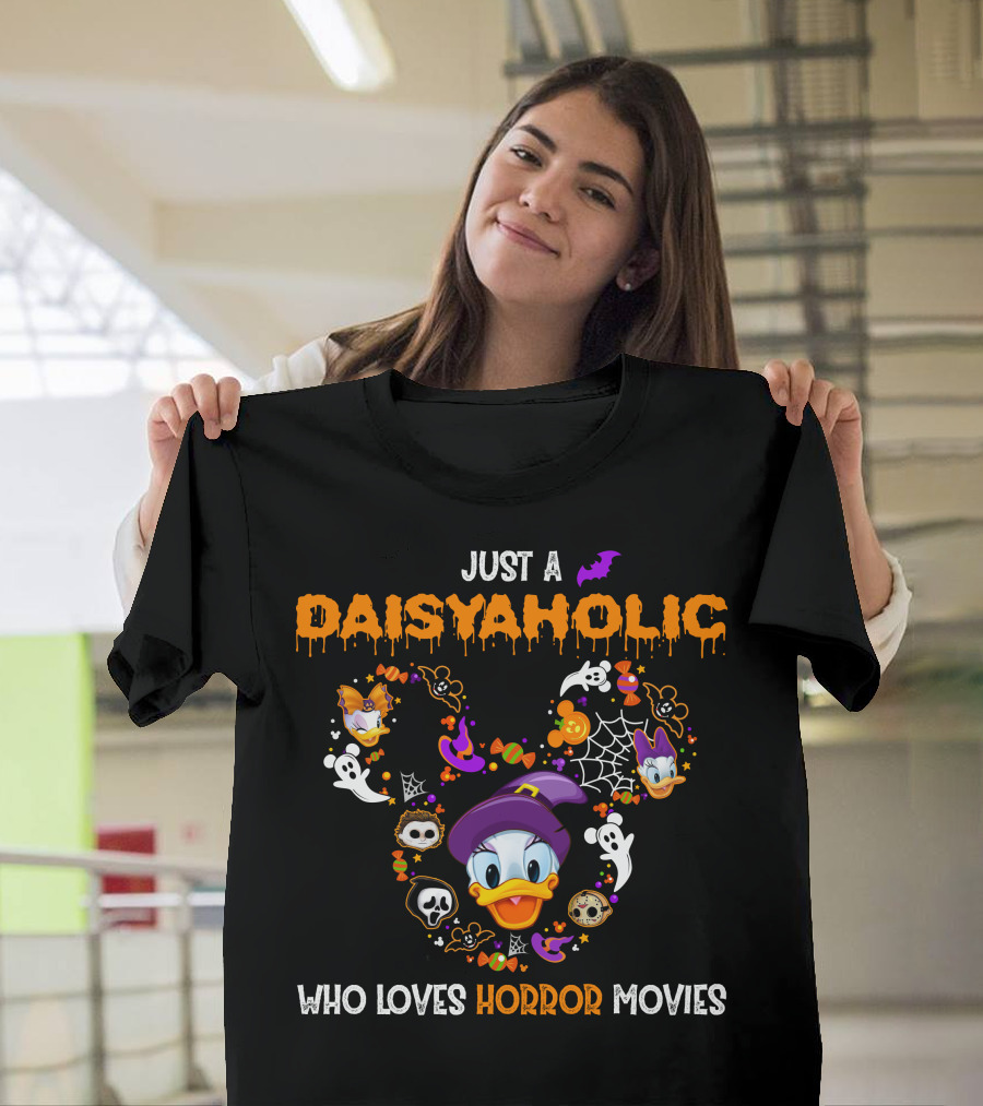 Just A Daisyaholic Who Loves Horror Movies T-Shirt