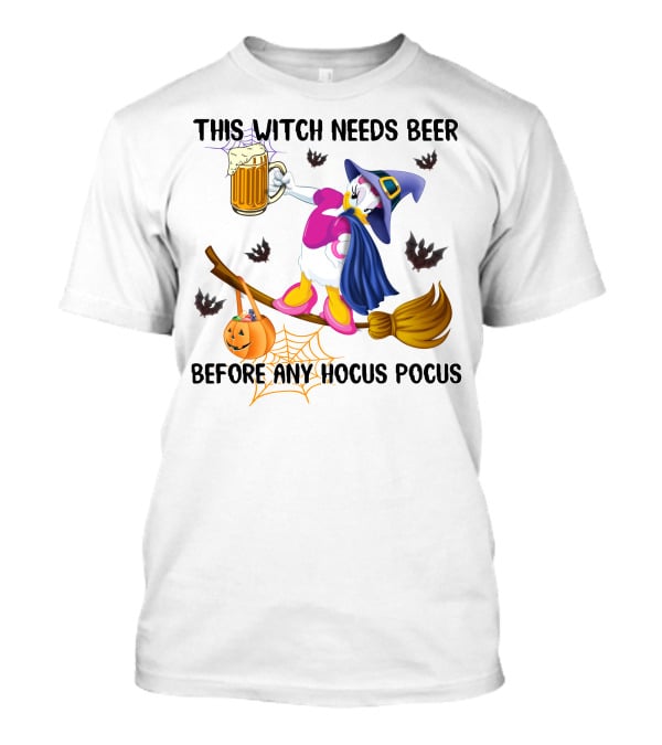 This Witch Needs Beer Before Any Hocus Pocus Daisy T-Shirt
