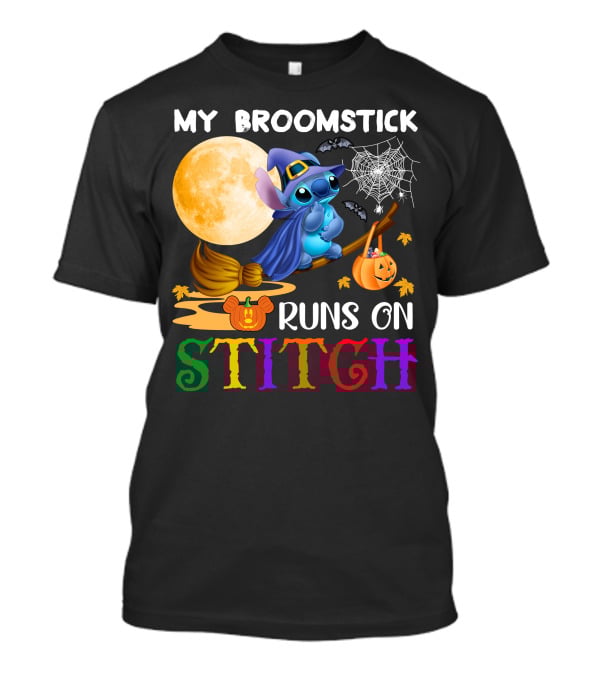 My Broomstick Runs On Stitch T-Shirt
