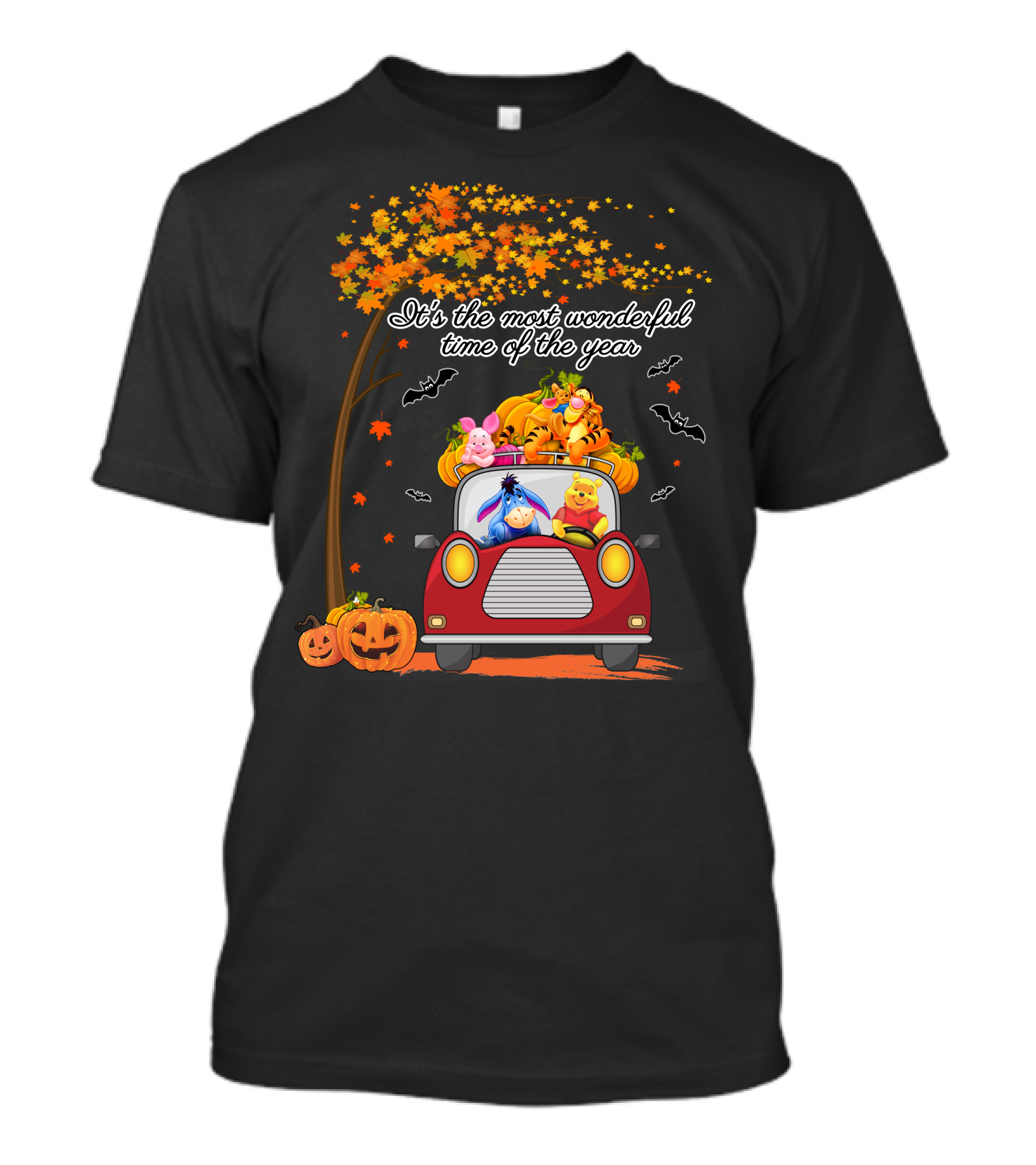It's The Most Wonderful Time Of The Year Halloween Pumpkin Car With Characters T-Shirt