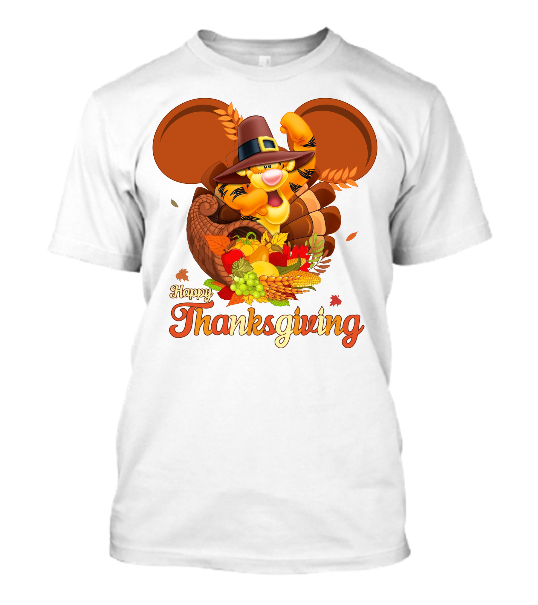 Happy Thanksgiving Tigger Cornucopia Celebration T-Shirt