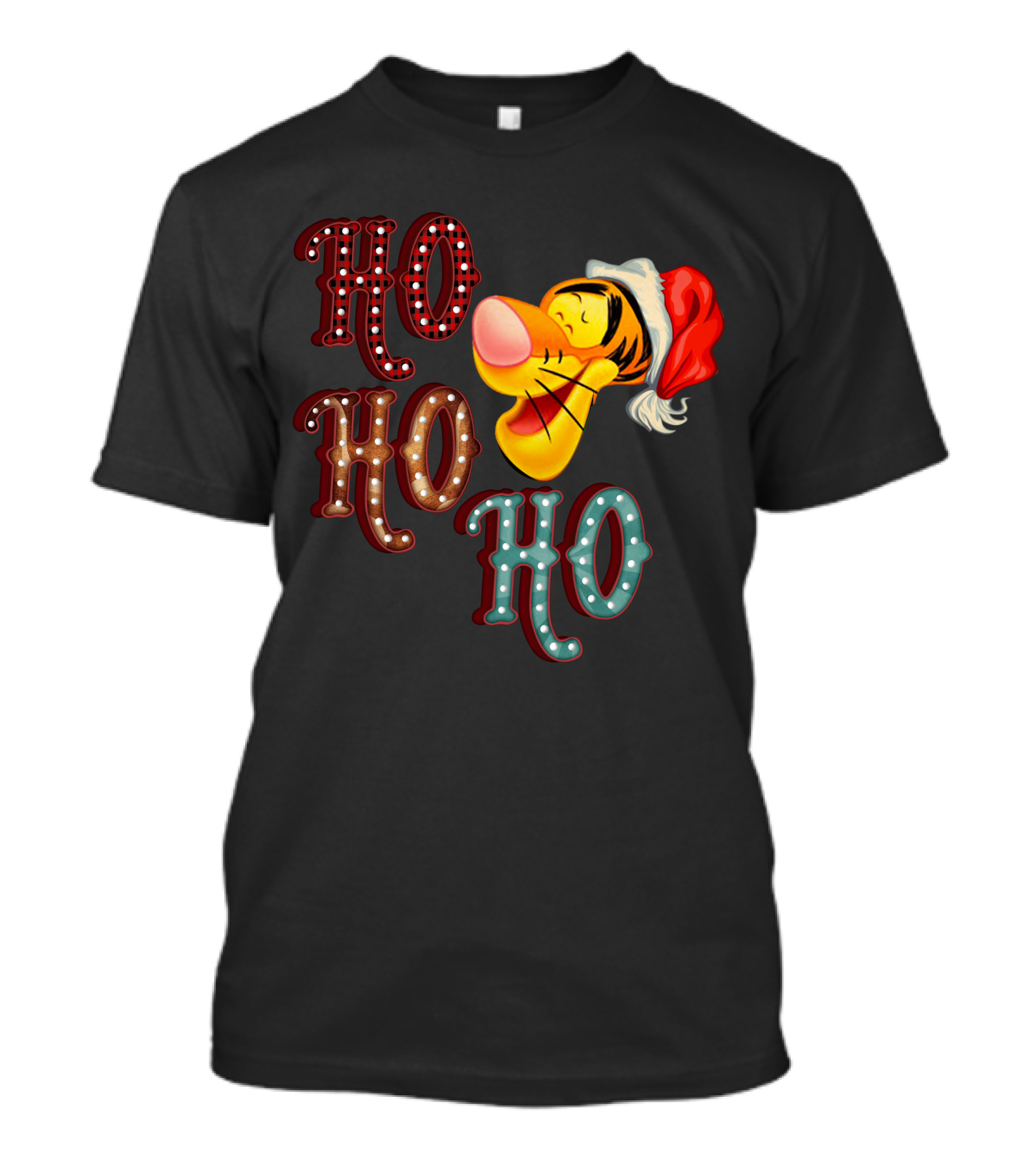 Ho Ho Ho Tigger Christmas Santa Hat T-Shirt