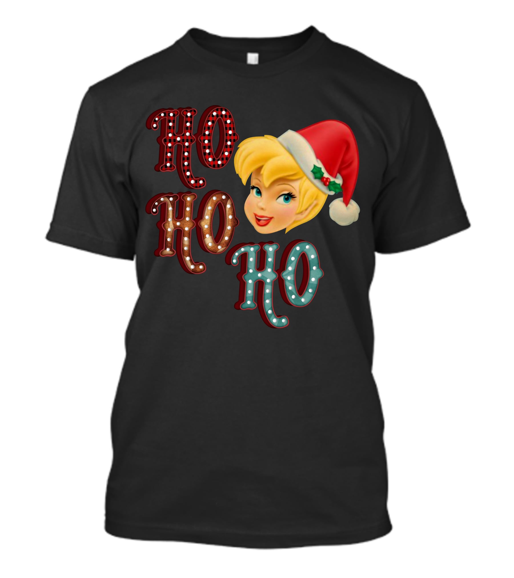 Ho Ho Ho Tinkerbell Santa Hat Christmas T-Shirt