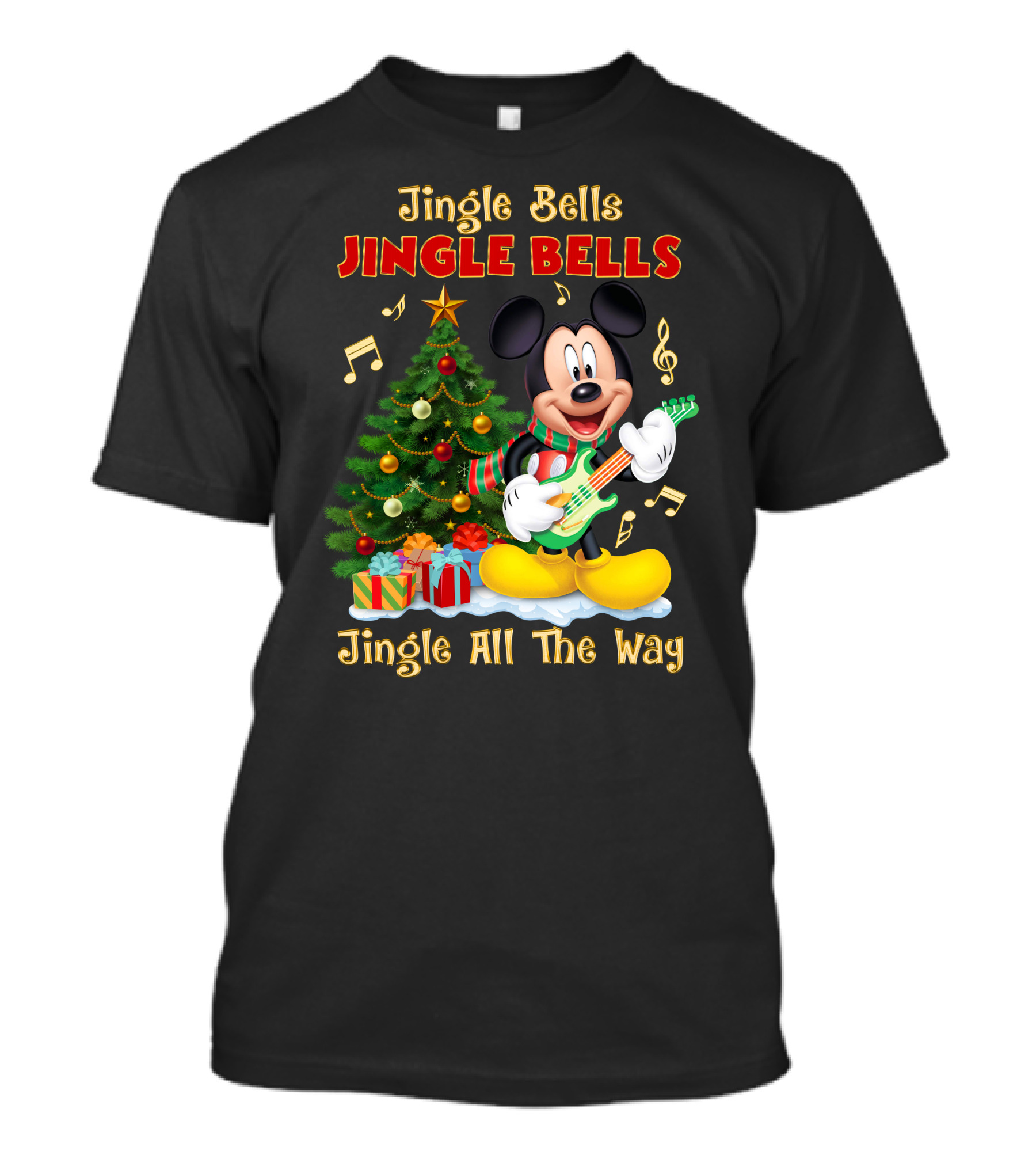 Jingle Bells Jingle Bells Mickey Jingle All The Way Christmas Tree T-Shirt