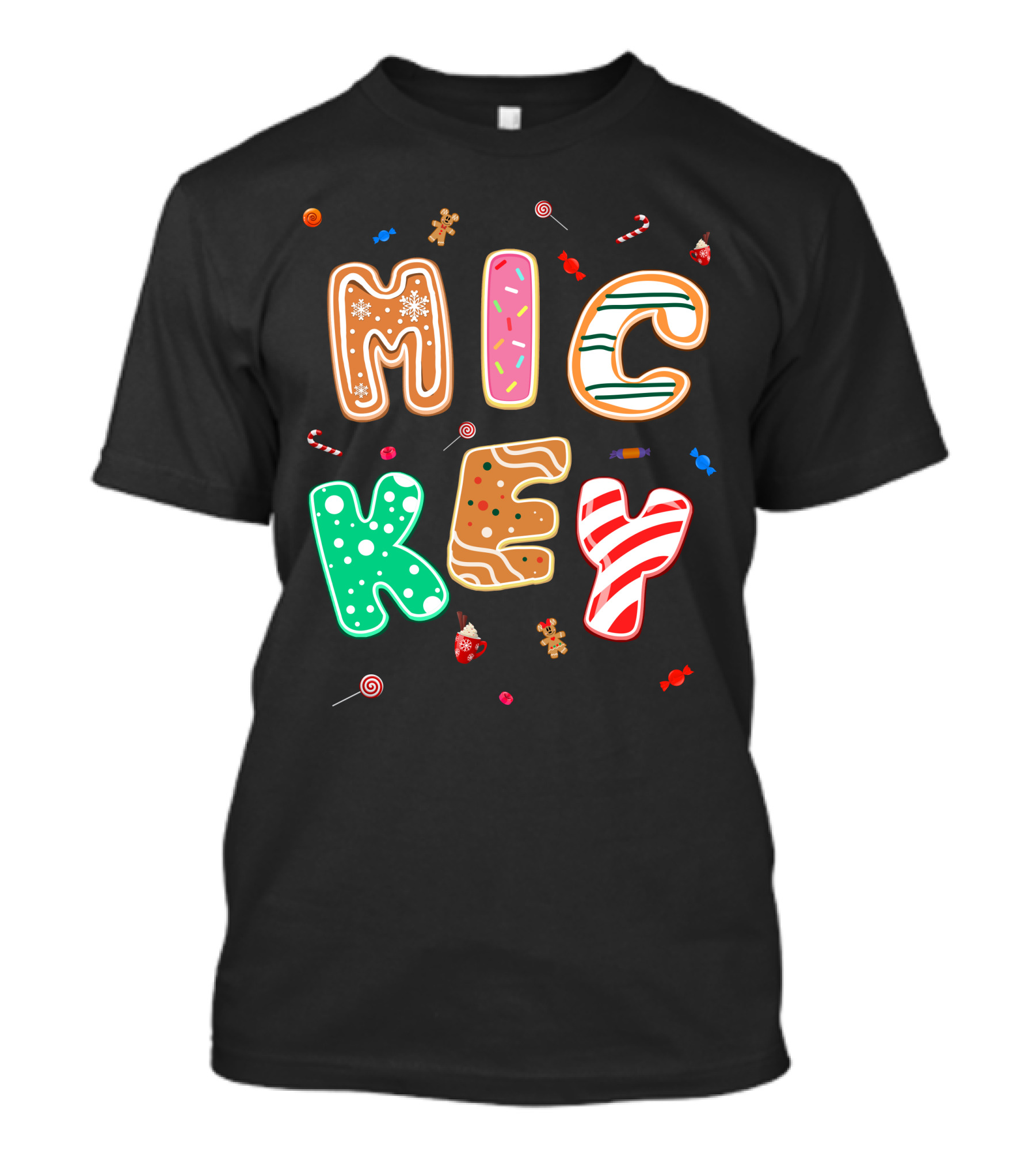 Mickey Gingerbread Candy Cane Christmas Cookie Theme T-Shirt