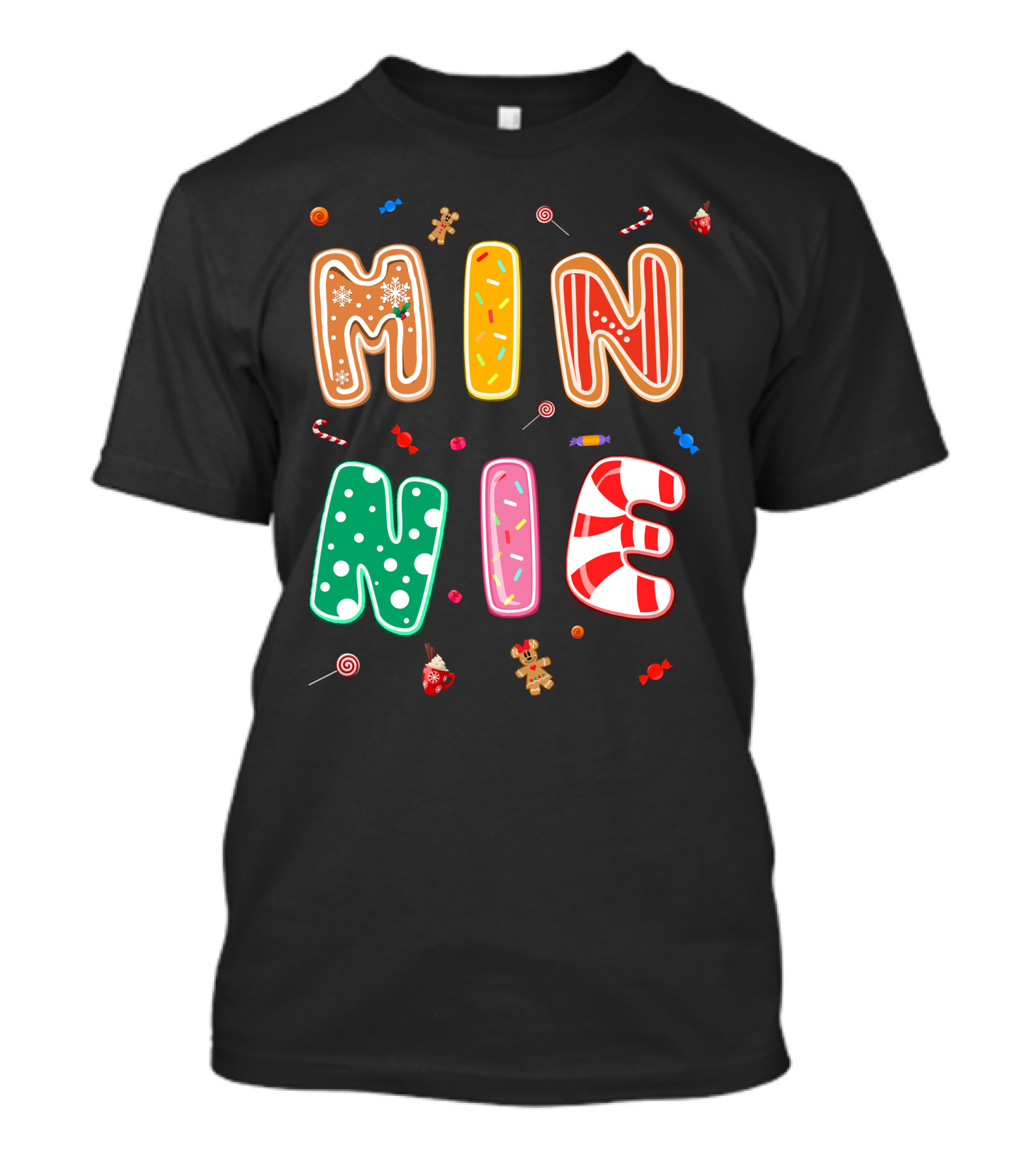 Minnie Christmas Candy And Gingerbread Theme T-Shirt
