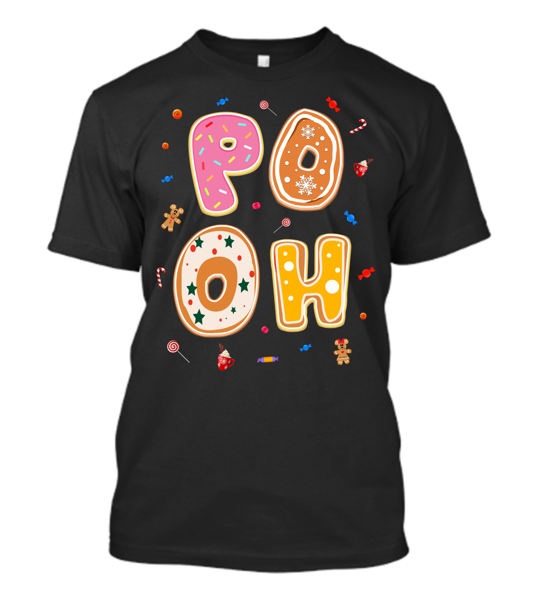 Pooh Christmas Gingerbread Candy Cane Cookies T-Shirt