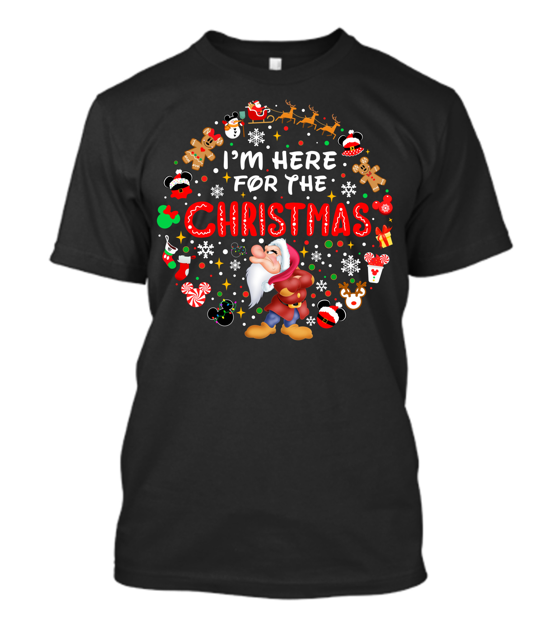 I'm Here For The Christmas Grumpy Dwarf Holiday Festivities T-Shirt