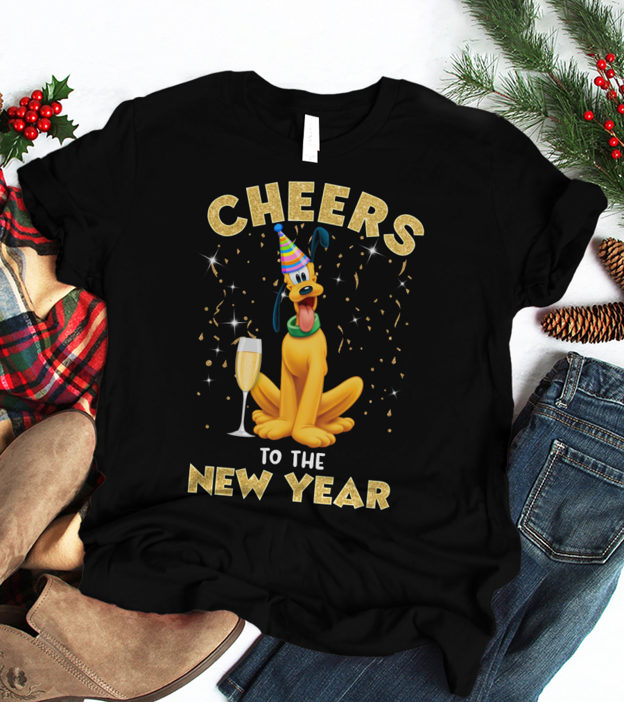 Cheers To The New Year Champagne Party Dog T-Shirt