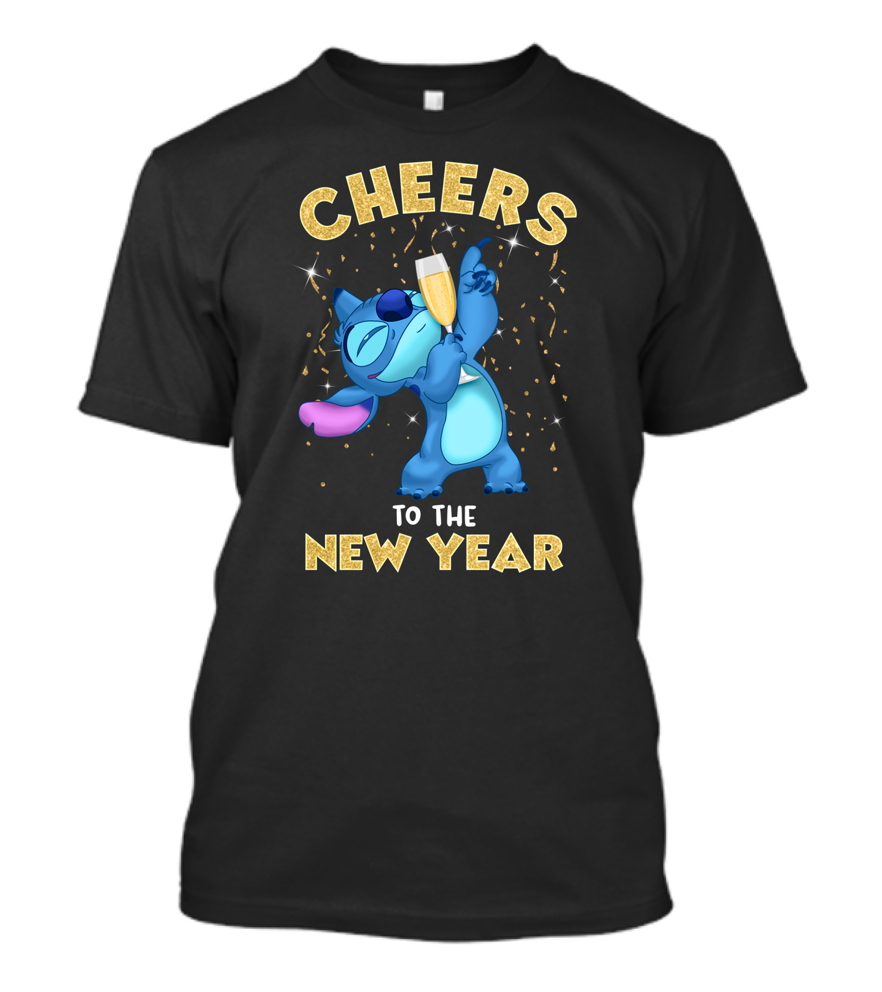 Cheers To The New Year Stitch Champagne Celebration T-Shirt