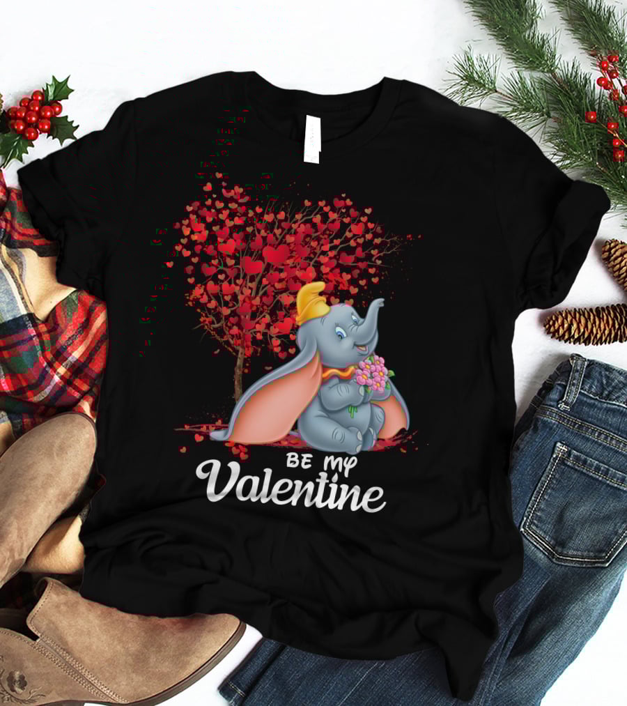 Dumbo Be My Valentine Red Heart Tree Bouquet T-Shirt