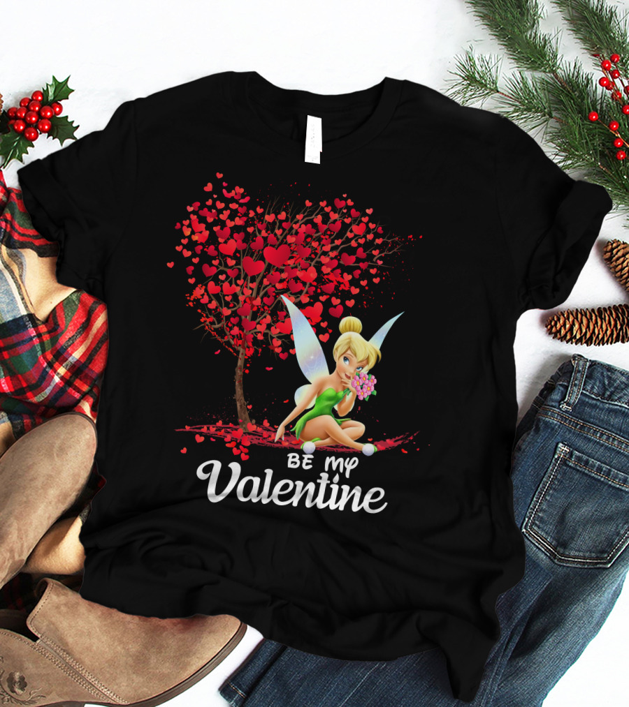 Tinkerbell Be My Valentine Heart Tree T-Shirt