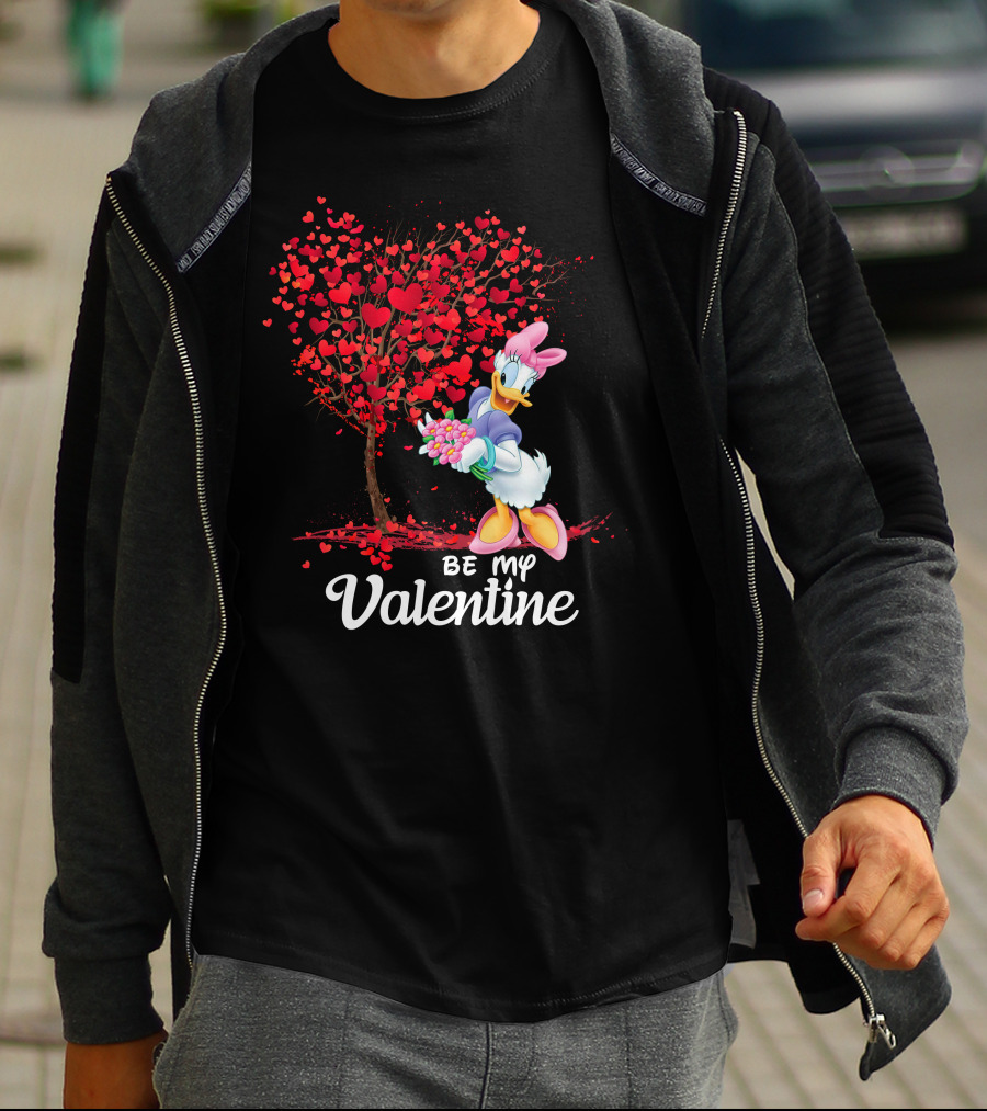 Daisy Duck Be My Valentine Tree Hearts Bouquet T-Shirt