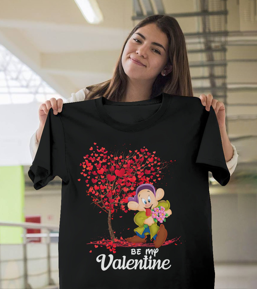Dopey Be My Valentine Heart Tree With Flowers T-Shirt