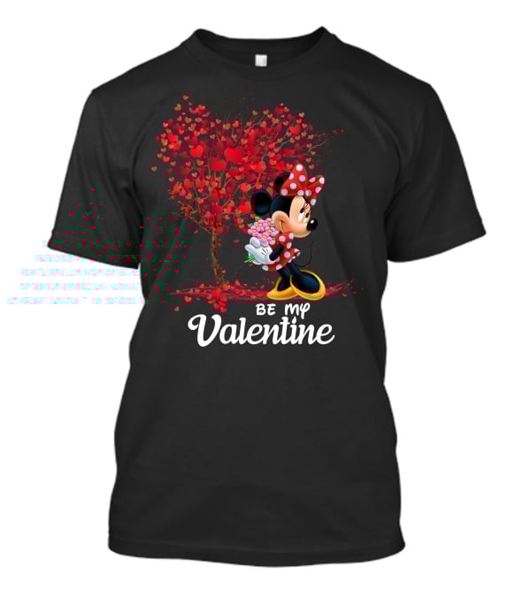 Minnie Be My Valentine Heart Tree With Flowers T-Shirt
