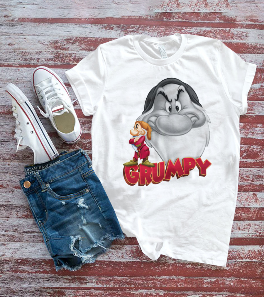 Grumpy Snow White Dwarf Character T-Shirt