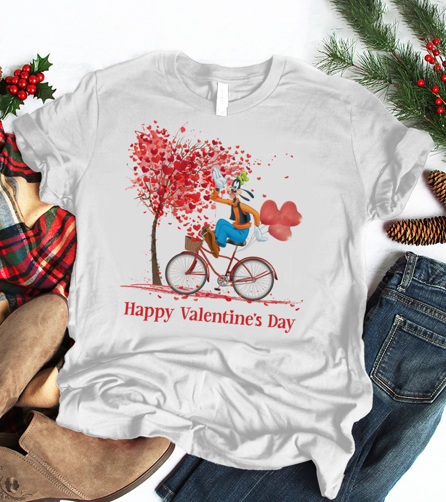 Happy Valentine's Day Goofy Bike Ride T-Shirt