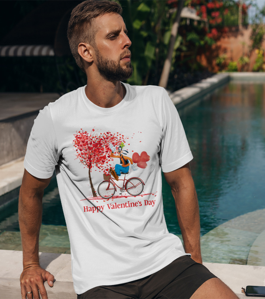 Happy Valentine's Day Goofy Bike Ride T-Shirt