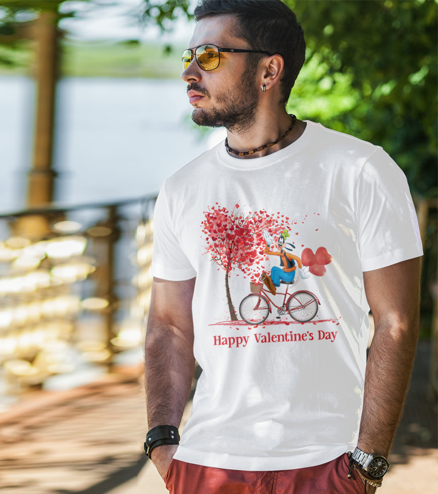 Happy Valentine's Day Goofy Bike Ride T-Shirt