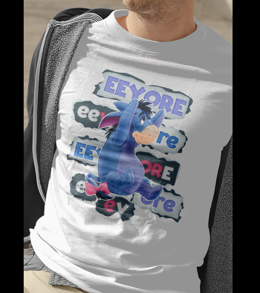 Eeyore Multiple Fonts And Colors Character Collage T-Shirt