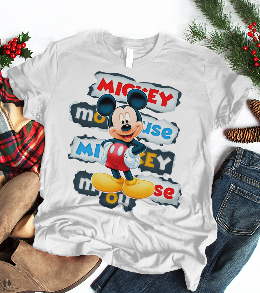 Mickey Mouse Classic Cartoon Character Artwork T-Shirt