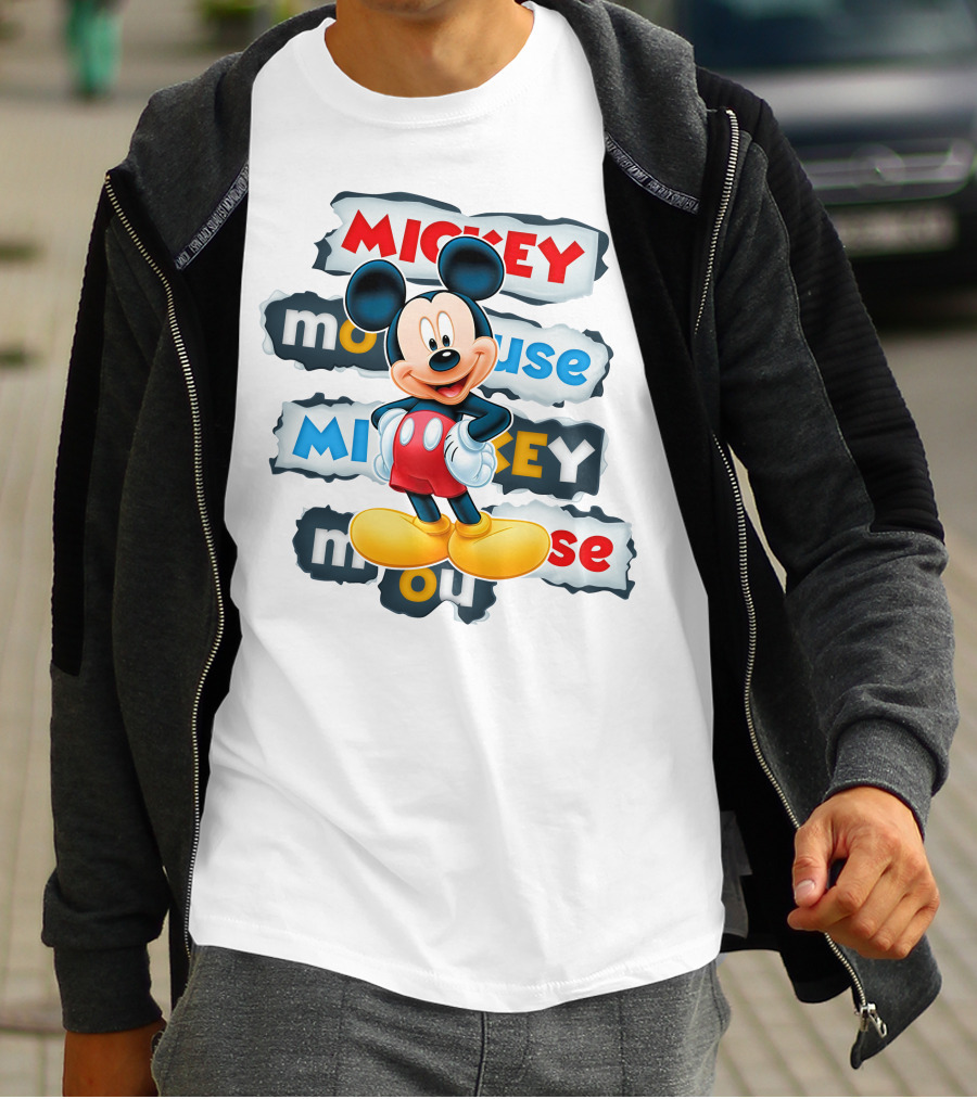 Mickey Mouse Classic Cartoon Character Artwork T-Shirt