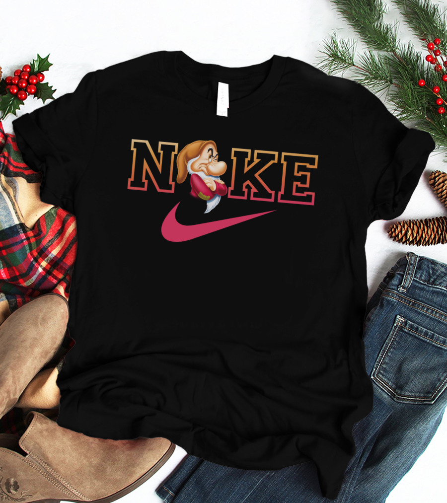 Grumpy Noke Nike Parody With Iconic Character And Swoosh T-Shirt