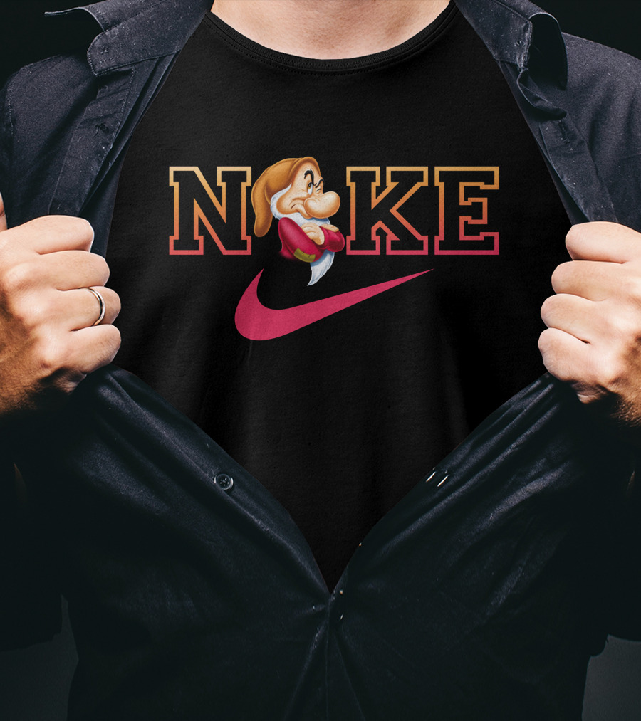 Grumpy Noke Nike Parody With Iconic Character And Swoosh T-Shirt