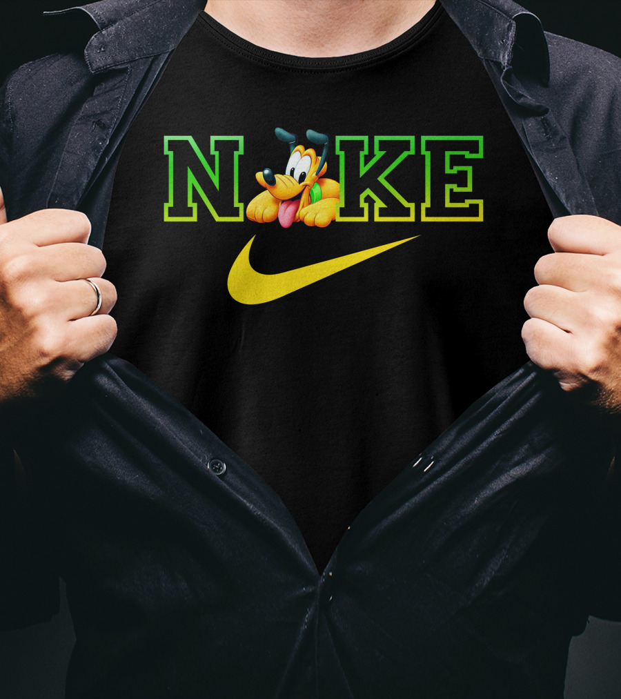Pluto Nike Parody Logo With Disney Character And Swoosh T-Shirt