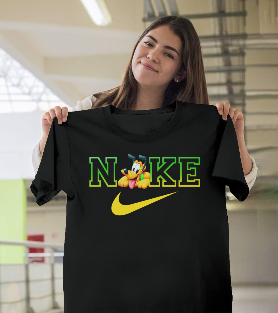 Pluto Nike Parody Logo With Disney Character And Swoosh T-Shirt