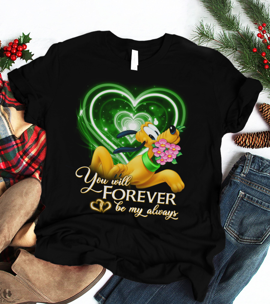 Pluto You Will Forever Be My Always Hearts And Flowers T-Shirt